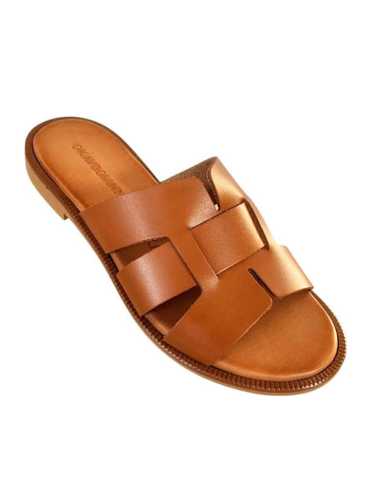 Sandale Casual Damă Din Piele Tabac