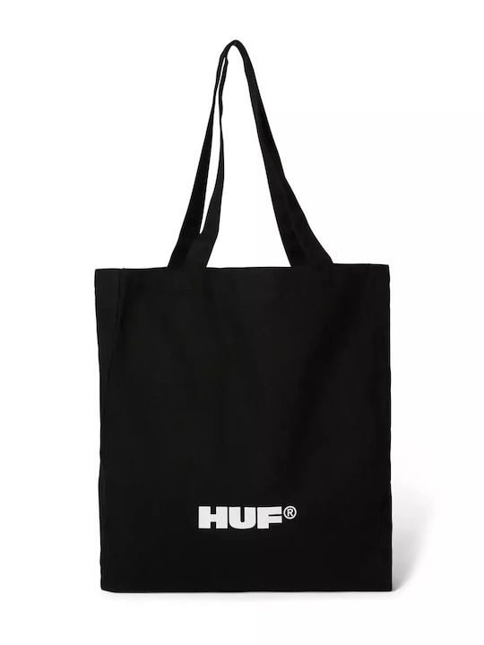 Huf X Stax Tote Unisex Bag Cotton Canvas Black Ac01039-black