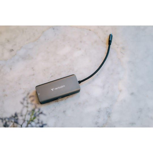 Verbatim USB-C Docking Station with HDMI 4K PD Ethernet Gray (32157)