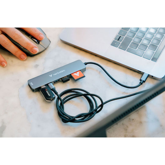 Verbatim USB-C Docking Station με HDMI 4K PD Γκρι (32158)