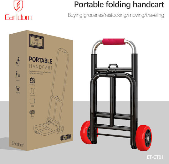 Earldom Transport-Wagen for Load Weight up to 40kg in Schwarz Color