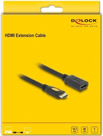 DeLock HDMI 1.4 High Speed 1080p 120Hz Cable HDMI Male - HDMI Female 3m Black