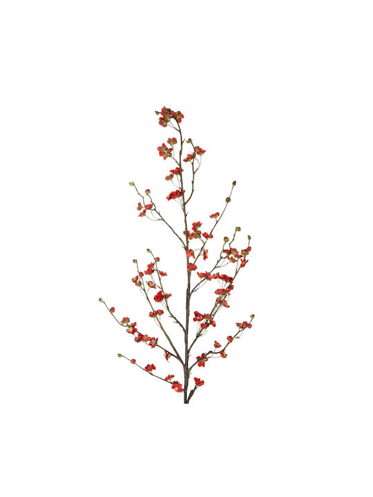 Globostar Artificial Garden Red Cherry Blossom Branch 21455 Artificial Decorative Red Cherry Branch Y101cm