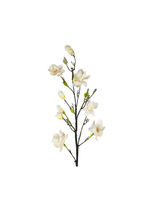 Globostar Artificial Decorative Branch White Yellow Magnolia Y108cm