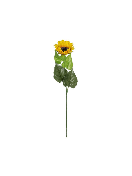 Globostar Artificial Garden Yellow Sunflower Branch 21381 Τεχνητό Διακοσμητικό Κλαδί Ηλιοτρόπιο Κίτρινο Y62cm