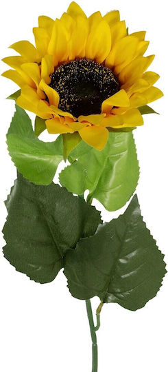 Globostar Artificial Garden Yellow Sunflower Branch 21381 Decorative Artificial Sunflower Branch Yellow Y62cm