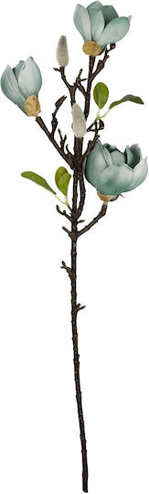 Globostar Artificial Garden Blue Magnolia Branch 21418 Decorative Artificial Blue Magnolia Branch H72cm