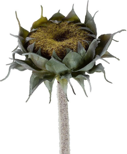 Globostar Artificial Decorative Green Sunflower Branch 21378 Y60cm