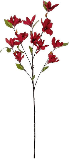 Globostar Artificial Garden Red Magnolia Branch 21422 Decorative Artificial Branch Red Magnolia H86cm