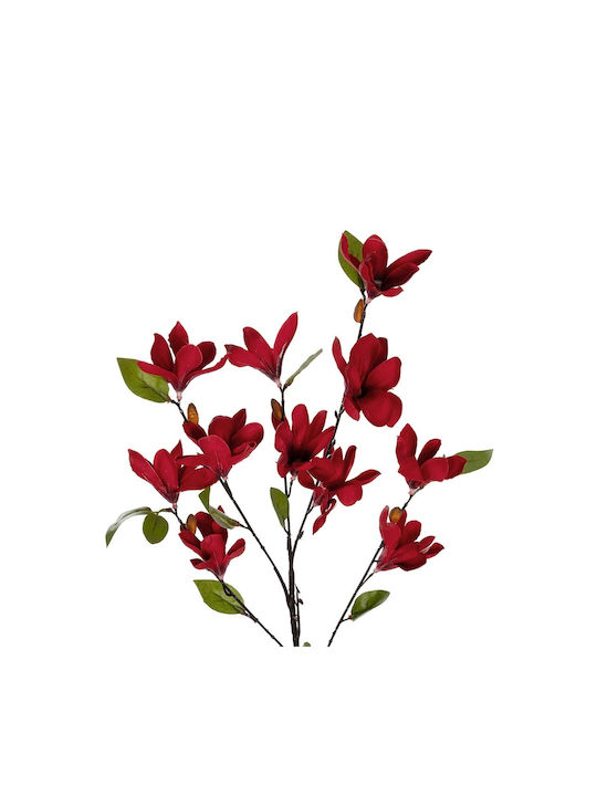 Globostar Artificial Garden Red Magnolia Branch 21422 Decorative Artificial Branch Red Magnolia H86cm