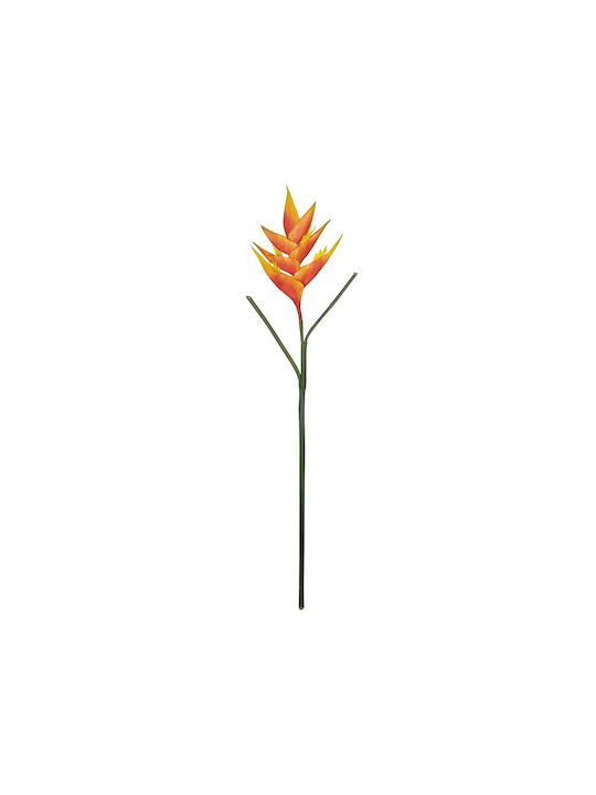 Globostar Artificial Decorative Branch Orange Bird of Paradise Y85cm