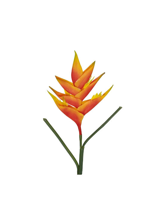Globostar Artificial Decorative Branch Orange Bird of Paradise Y85cm