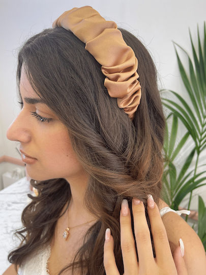 Satin Scrunch Hair Headband Pink