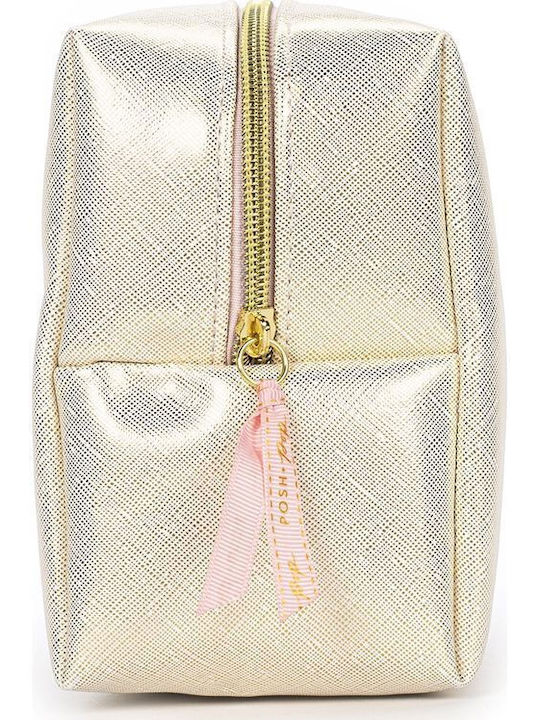 Tri-coastal Kosmetiktasche Leopard Hellgold Kunstleder Kulturtasche