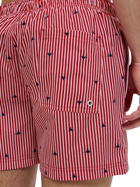 Мъжки Бански Плувни Шорти True Red Multi На Райета