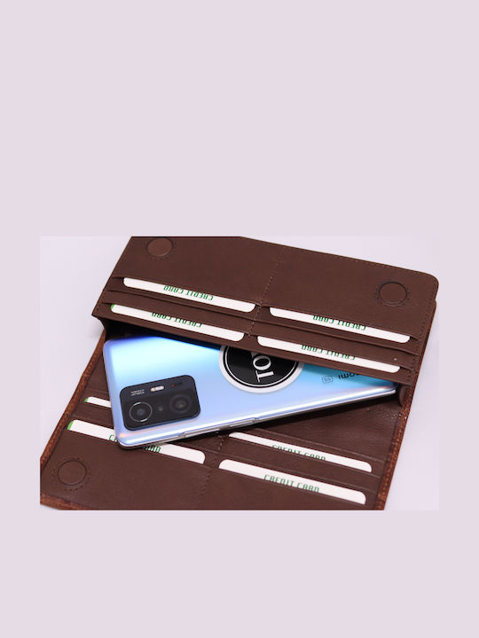 Small Leather Women's Wallet Classic Tabac Brown