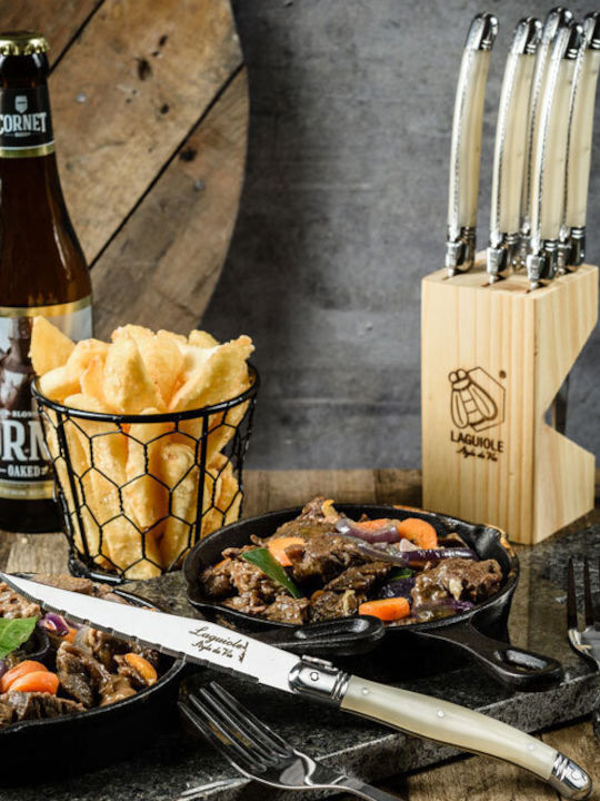 Laguiole Pearl Μαχαίρια Steak από Ανοξείδωτο Ατσάλι 6τμχ
