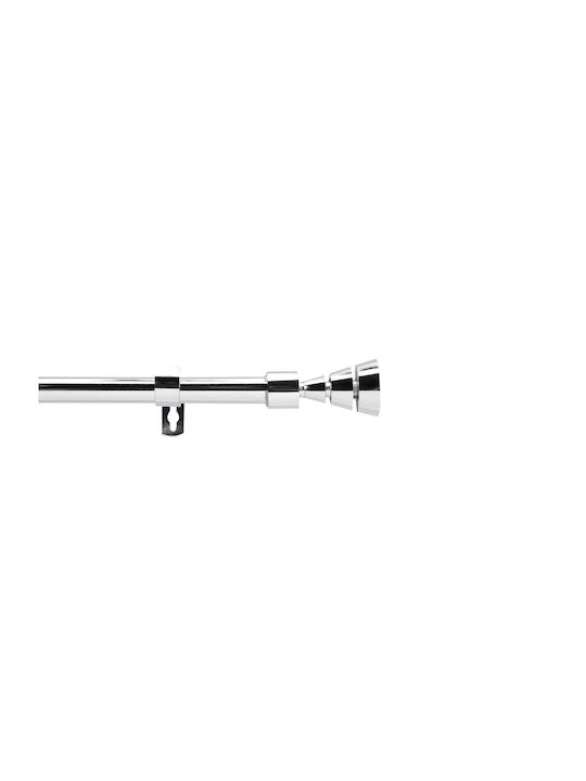 Douceur d'Intérieur Extendable Metallic Curtain Pole Silas Single Φ19mm 210-120cm Chrome