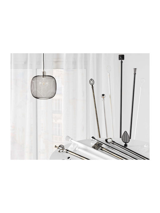 Douceur d'Intérieur Extendable Metallic Curtain Pole Alpha Single Φ19mm 210-120cm Black/gold