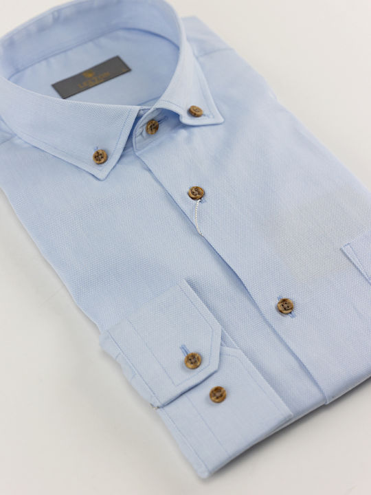 Long-sleeved Cotton Shirt L.blue