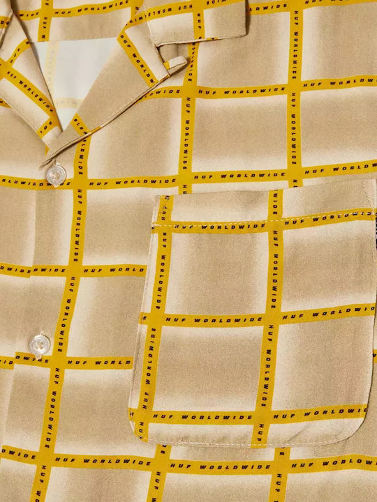 Resort Short Sleeve Shirt in Wide Line Mustard