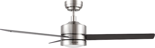 Telemax CES523E5L Ανεμιστήρας Οροφής 132cm με Φως Καφέ / Ασημί