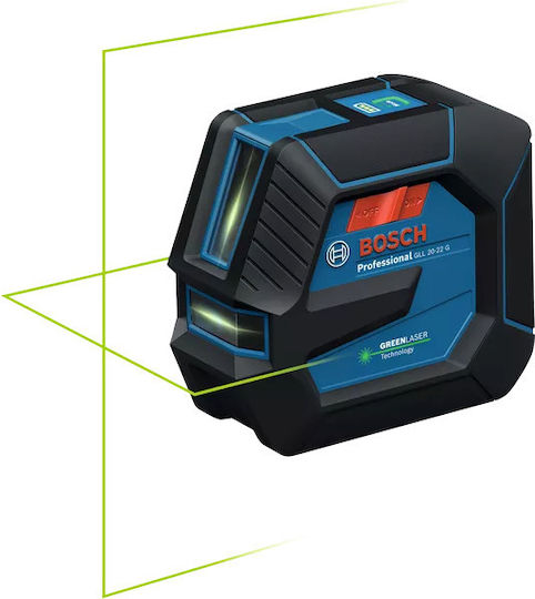 Bosch GLL 20-22 G + LB10 + DK10 Self-leveling Linear Laser Level Green Beam with Working Range 20m