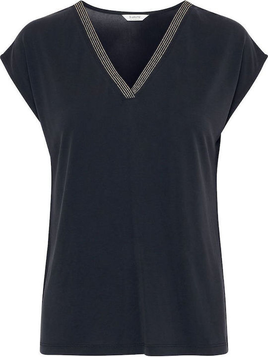 Women's Blouse with V Neckline Black