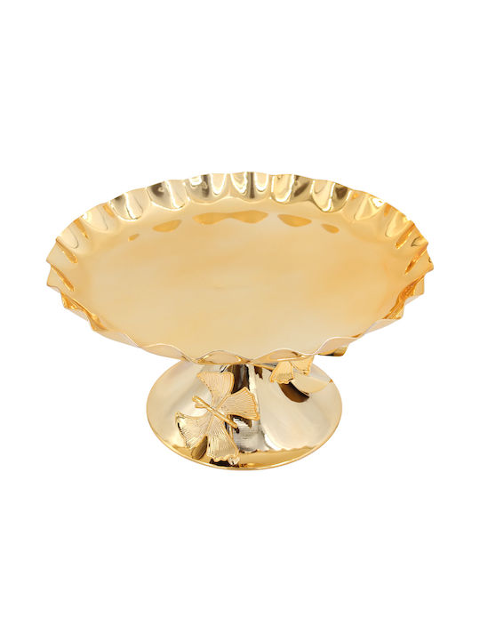 Pedestal Metal Platter 28x15 cm Gold Keskor 68037