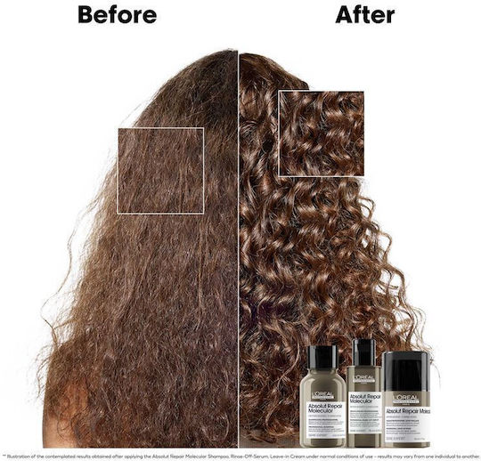L'Oréal Professionnel Absolut Repair Molecular Hair Care Set for Reconstruction & Nourishment for Damaged Hair with Shampoo, Mask and Serum 3pcs