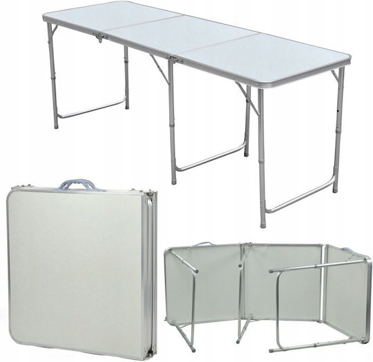 Tabelul Aluminiu pentru Camping Pliabil în cazul în care 60x12cm Alb