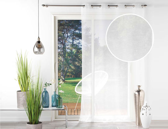 Douceur d'Intérieur Κουρτίνα με Τρουκς Λευκή 140x280εκ.