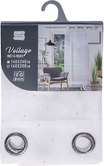 Douceur d'Intérieur Κουρτίνα με Τρουκς Λευκή 140x280εκ.