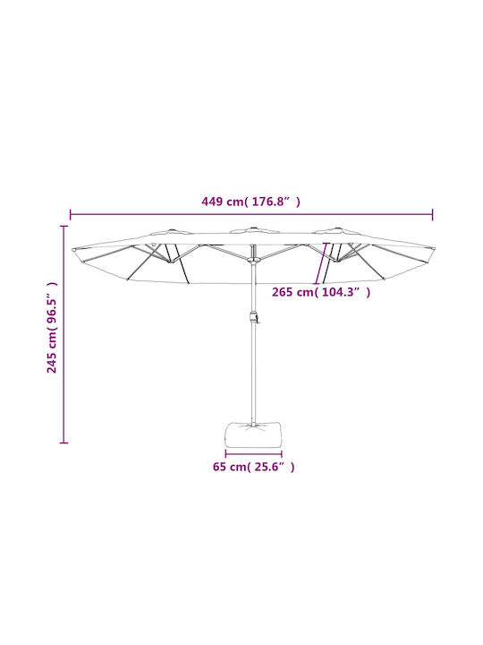 Garten- und Terrassen-Sonnenschirm Rundschreiben Aluminium Burgundisch F4.49xH2.45m