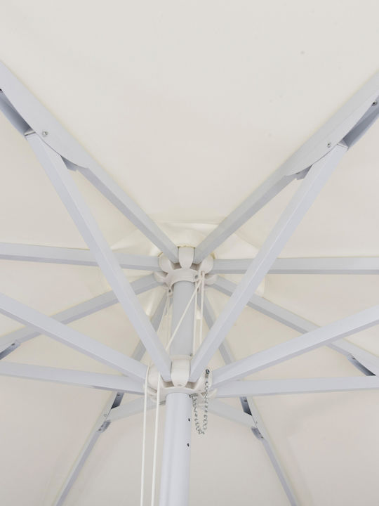 Umbrelă Profesională Rotundă Din Aluminiu Ecru Φ3xÎ2,5m