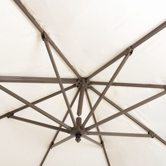 Umbrelă Profesională Suspendată Rotundă Din Aluminiu Ecru Φ3m