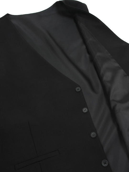 Costum Bărbați Cu vestă cu Croială Normală Negru