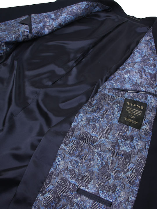 Men's Suit with Vest Regular Fit Blue