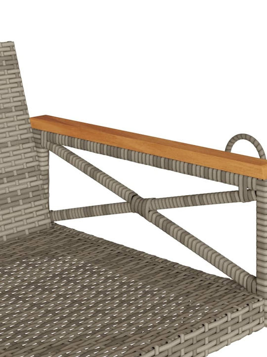 Hanging Swing 2 Seats Rattan W109xD62xH40cm Gray