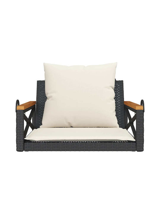 Rattan Swing Gray with 110kg Maximum Weight Capacity L63xW62xH40cm