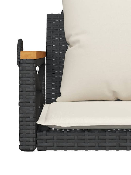 Rattan Swing Gray with 110kg Maximum Weight Capacity L63xW62xH40cm