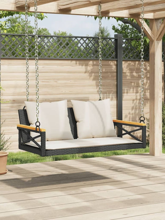 Rattan Swing Gray with 110kg Maximum Weight Capacity L109xW62xH40cm