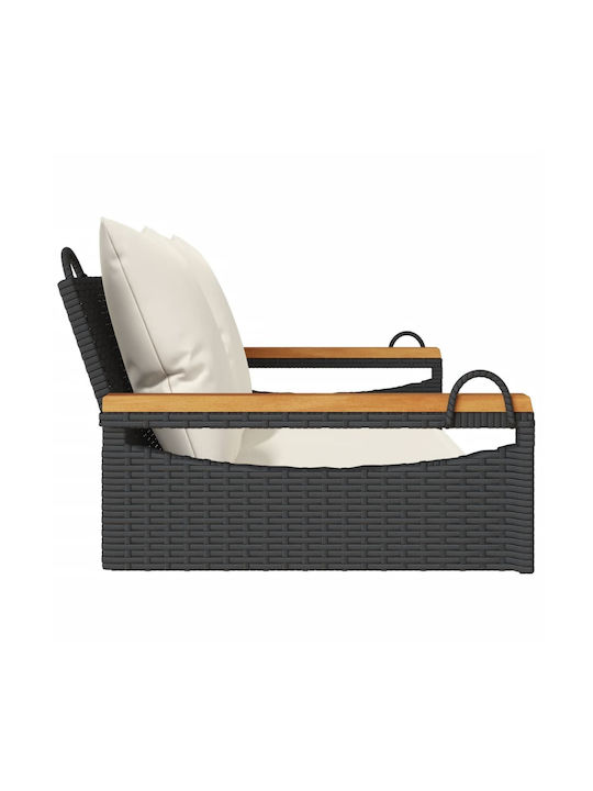 Rattan Swing Gray with 110kg Maximum Weight Capacity L109xW62xH40cm