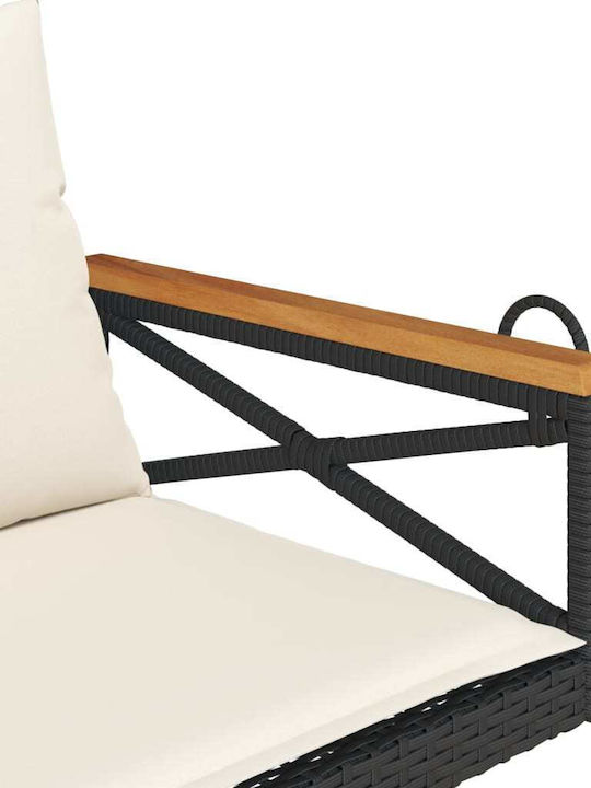Rattan Swing Gray with 110kg Maximum Weight Capacity L109xW62xH40cm