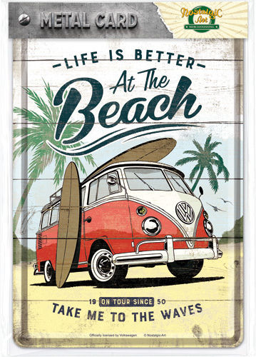 Nostalgic Art Διακοσμητικό Τοίχου από Μέταλλο Volkswagen VW Bulli - Beach 14x10cm