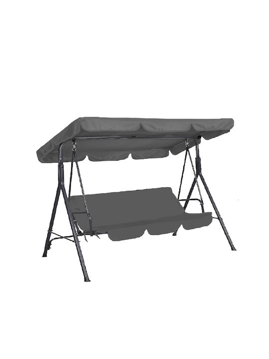 Κούνια με Βάση 3 Θέσεων Μεταλλική Μ170xΠ110xΥ153cm Γκρι Κούνια με Βάση 3 Θέσεων Μεταλλική Μ170xΠ110xΥ153cm Γκρι