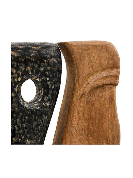 Wooden Decorative Face Mask Fylliana Fl0044 Natural-Black Antique Finish 26x10x47cm