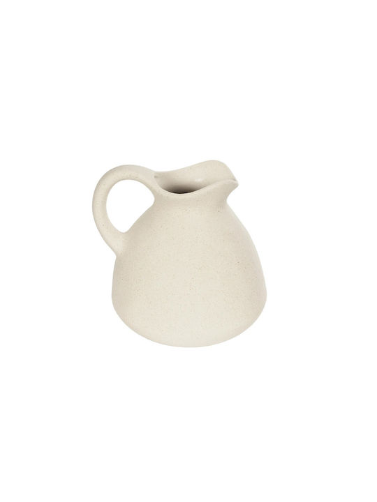Globostar Artificial Garden Horizon 21505 Decorative Ceramic Vase Beige Φ18 X H16 Cm