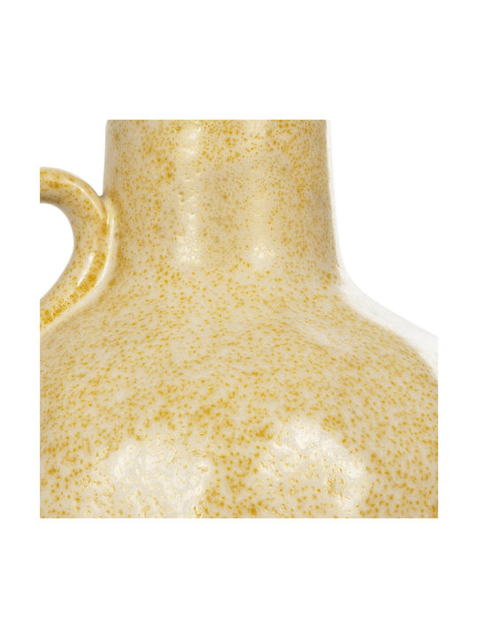 Globostar Artificial Garden Scheelite 21507 Decorative Ceramic Vase Beige Φ15 X H17 Cm