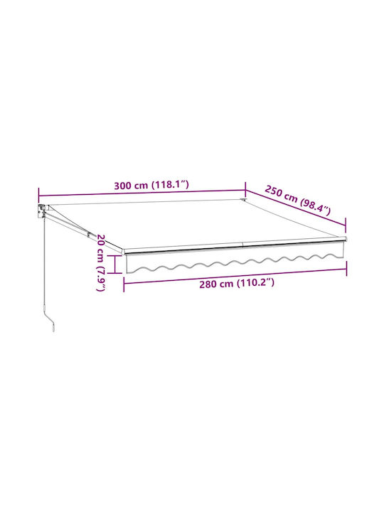 vidaXL Zelt Terrasse mit LEDs Gray 3x2.5m
